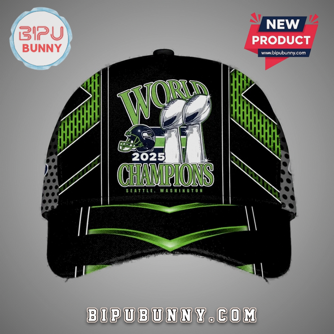 Seahawks 2025 World Champions Football Fan Souvenir Premium Design Cap Seahawks 2025 World Champions Football Fan Souvenir Premium Design Cap