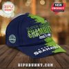 Seattle Seahawks Super Bowl Champions hat with Emerald City text and team logo!