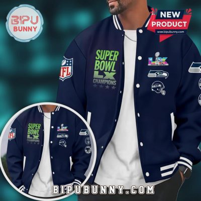 Seahawks Super Bowl LX Champions Premium Varsity Jacket