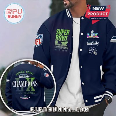 Seahawks Super Bowl LX Champions Premium Varsity Jacket