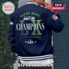 Seattle Seahawks Super Bowl XLVIII Champions varsity jacket with team logo and NFL branding!