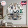 Wall clock with Seattle Mariners baseball memorabilia themed shelves.!