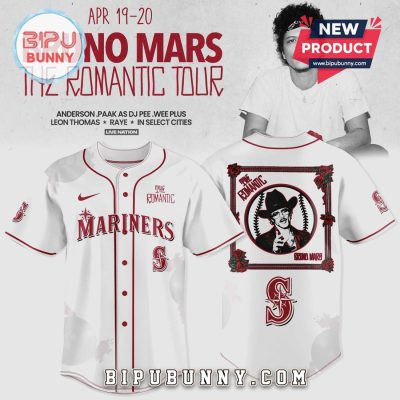 Seattle Mariners Bruno Mars Romantic Tour Baseball Jersey