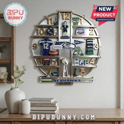 Seattle Seahawks 3D Effect Home Decor Wall Clock