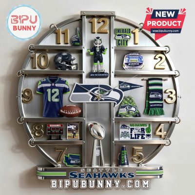 Seattle Seahawks 3D Effect Home Decor Wall Clock