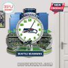 Seattle Seahawks Lumen Field clock design showing the team's logo, stadium, and mascot.!