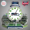 Seattle Seahawks football stadium clock featuring mascot Blitz and Lumen Field sign!