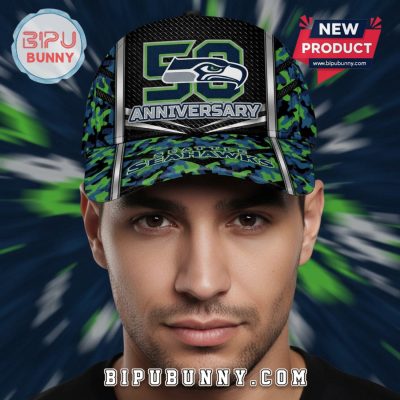Seattle Seahawks 50th Anniversary Premium Camo Pattern Fashion Baseball Cap