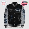 Varsity jacket with a Seattle Seahawks theme featuring team logos, stars, and 'Champions' text.!