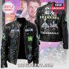 Black leather jacket with Seattle Seahawks Super Bowl Champions design and years 2013 and 2025.!