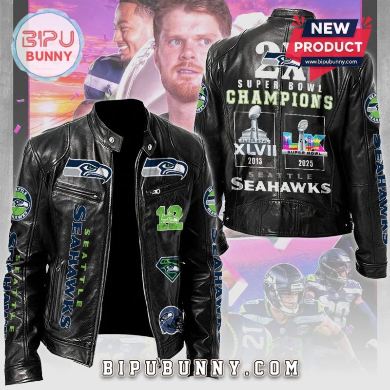 Seattle Seahawks Super Bowl Champions 2025 Premium Leather Jacket