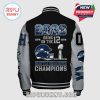 Back of varsity jacket. Features '2026', players, text 'Bring on the 12', Seahawks helmet, Super Bowl trophy and 'Seattle Seahawks Champions'.!