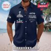 Navy button-down shirt with Seattle Seahawks Super Bowl XLVIII & LIX logos and '2x Champions' text!