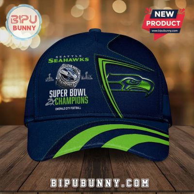 Seattle Seahawks Super Bowl Champions 3D Premium Design Baseball Cap