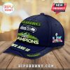Seattle Seahawks Champions hat with logo, Super Bowl LX patch, and 'We are 12' text!