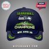 Seattle Seahawks Champions hat features the logo, Super Bowl trophy and 'We are 12' text.!