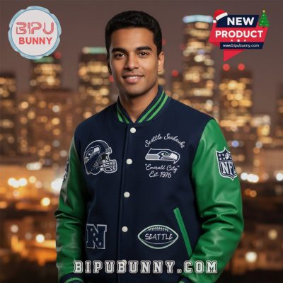 Seattle Seahawks Super Bowl Champions Graphic Baseball Jacket