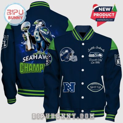 Seattle Seahawks Super Bowl Champions Graphic Baseball Jacket