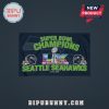Seattle Seahawks Super Bowl Champions LX graphic with helmets and the Golden Gate Bridge!