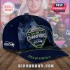 Seattle Seahawks Super Bowl LXIX Champions hat, featuring team logo and colors!