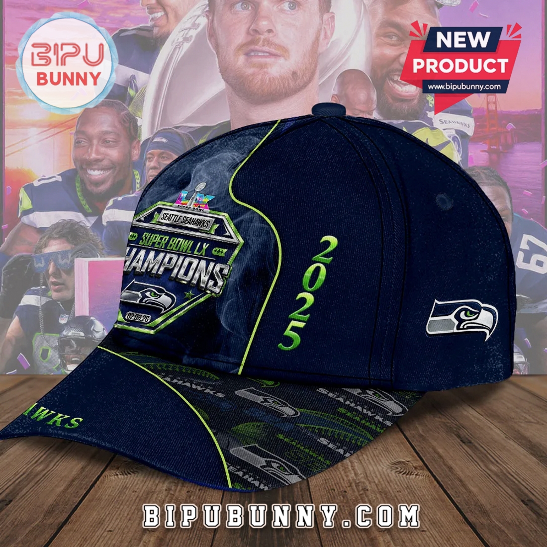Seattle Seahawks Super Bowl LX Champions 2025 Commemorative Hat Seattle Seahawks Super Bowl LX Champions 2025 Commemorative Hat