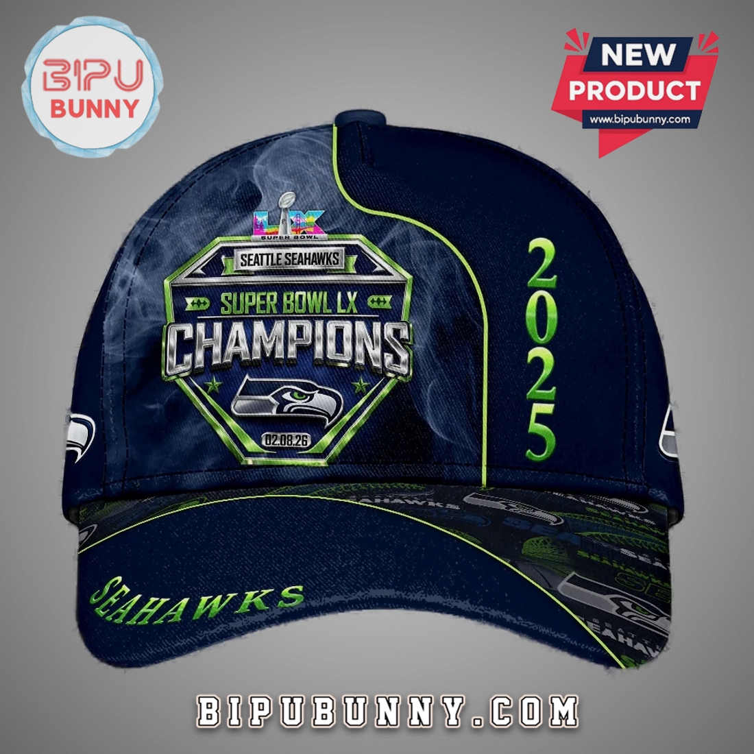 Seattle Seahawks Super Bowl LX Champions 2025 Commemorative Hat Seattle Seahawks Super Bowl LX Champions 2025 Commemorative Hat
