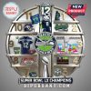 Clock face featuring Seattle Seahawks imagery, celebrating Super Bowl LX Champions and team spirit.!