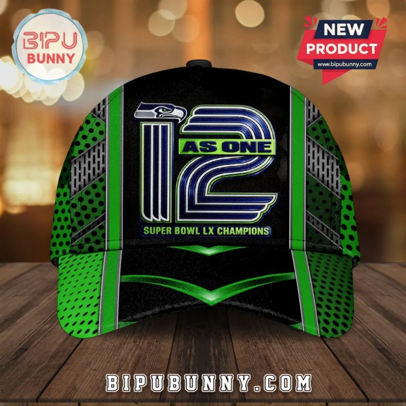 Seattle Seahawks Super Bowl LX Champions Graphic Design Premium Hat