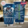 Super Bowl LX Champions tumbler featuring team members and their signatures!