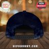Back view of dark blue adjustable snapback hat with a Bipu Bunny logo.!