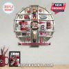 South Carolina Gamecocks themed wall clock featuring team memorabilia on display shelves for each hour.!