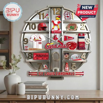 St. Louis Cardinals 3D Visual Effect Baseball Team Wall Clock