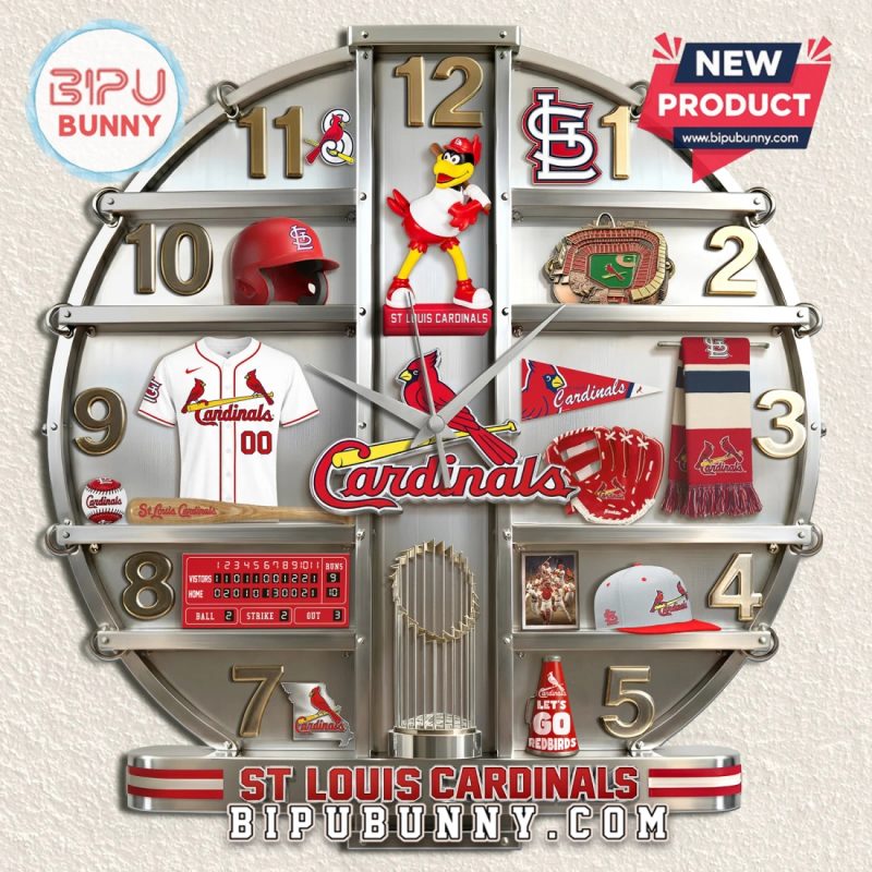St. Louis Cardinals 3D Visual Effect Baseball Team Wall Clock St. Louis Cardinals 3D Visual Effect Baseball Team Wall Clock