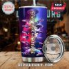 Star Trek 60 Years text with spaceships on a stainless steel tumbler.!