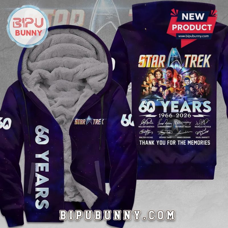 Star Trek 60th Anniversary Premium Graphic Design Full-Zip Hoodie Star Trek 60th Anniversary Premium Graphic Design Full-Zip Hoodie