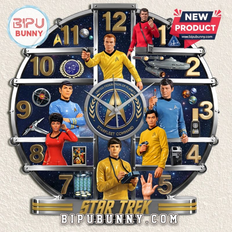 Star Trek Iconic Crew 3D Visual Effect Wall Clock Star Trek Iconic Crew 3D Visual Effect Wall Clock
