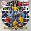 Star Trek clock face with character images marking the hours and Starfleet Command logo in the center.!