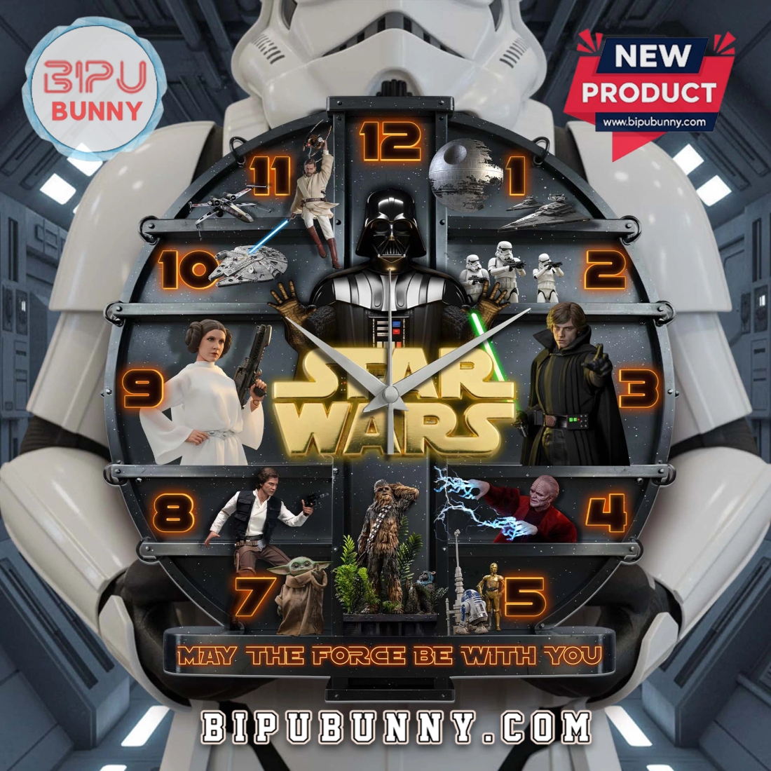 Star Wars Saga 3D Visual Effect Wall Clock Star Wars Saga 3D Visual Effect Wall Clock