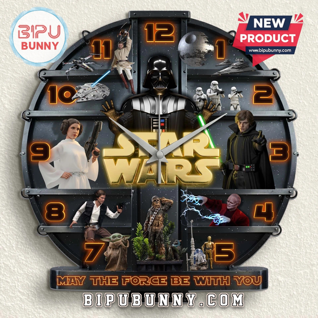 Star Wars Saga 3D Visual Effect Wall Clock Star Wars Saga 3D Visual Effect Wall Clock
