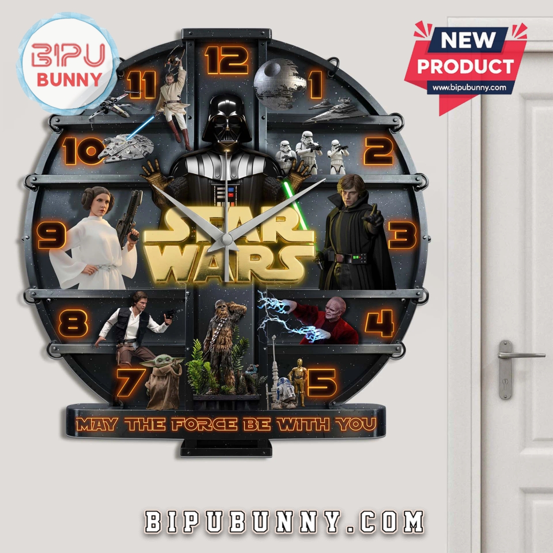Star Wars Saga 3D Visual Effect Wall Clock Star Wars Saga 3D Visual Effect Wall Clock