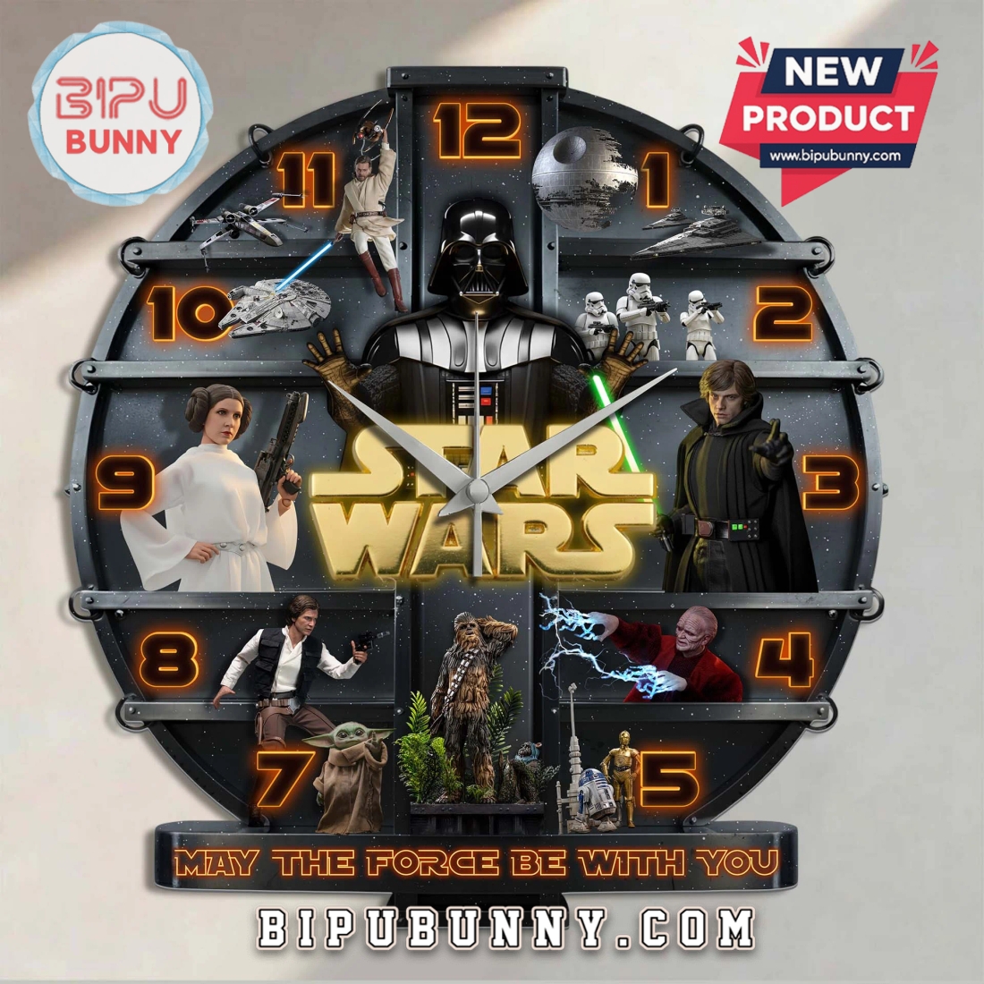 Star Wars Saga 3D Visual Effect Wall Clock Star Wars Saga 3D Visual Effect Wall Clock