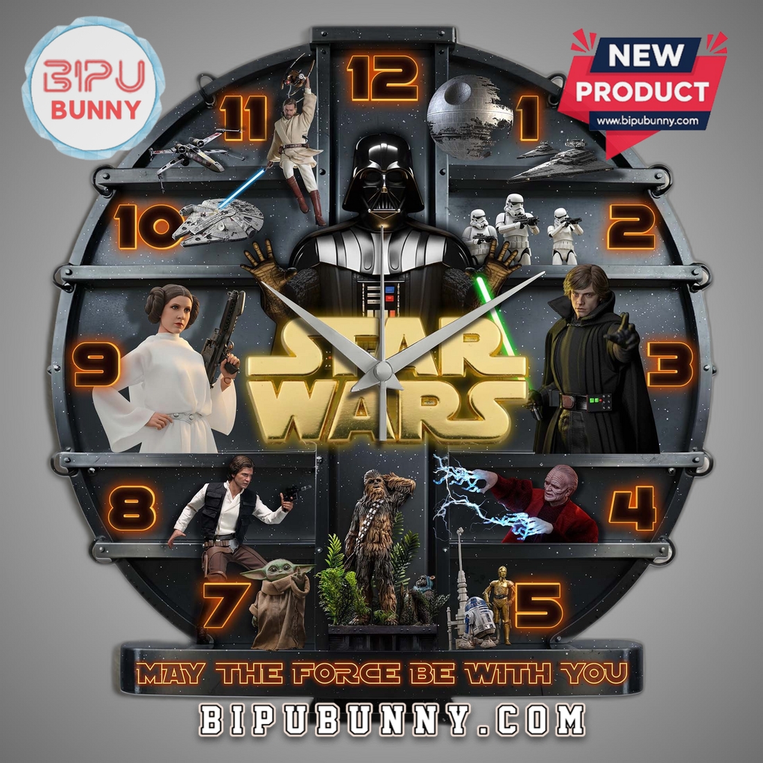 Star Wars Saga 3D Visual Effect Wall Clock Star Wars Saga 3D Visual Effect Wall Clock