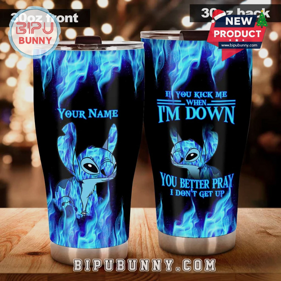 Stitch Blue Flames Personalized Tumbler Stitch Blue Flames Personalized Tumbler