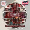 Stranger Things-themed wall clock featuring characters and items from the show.!