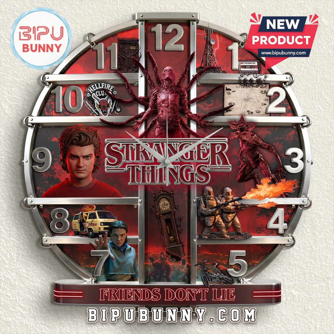 Stranger Things 3D Visual Effect Wall Decor Clock Stranger Things 3D Visual Effect Wall Decor Clock