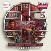 Stranger Things themed wall clock featuring characters and elements from the TV show.!