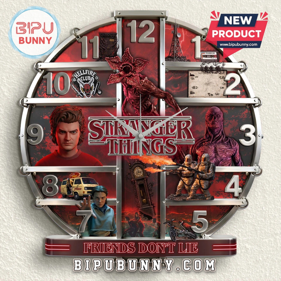 Stranger Things 3D Visual Effect Wall Decor Clock Stranger Things 3D Visual Effect Wall Decor Clock