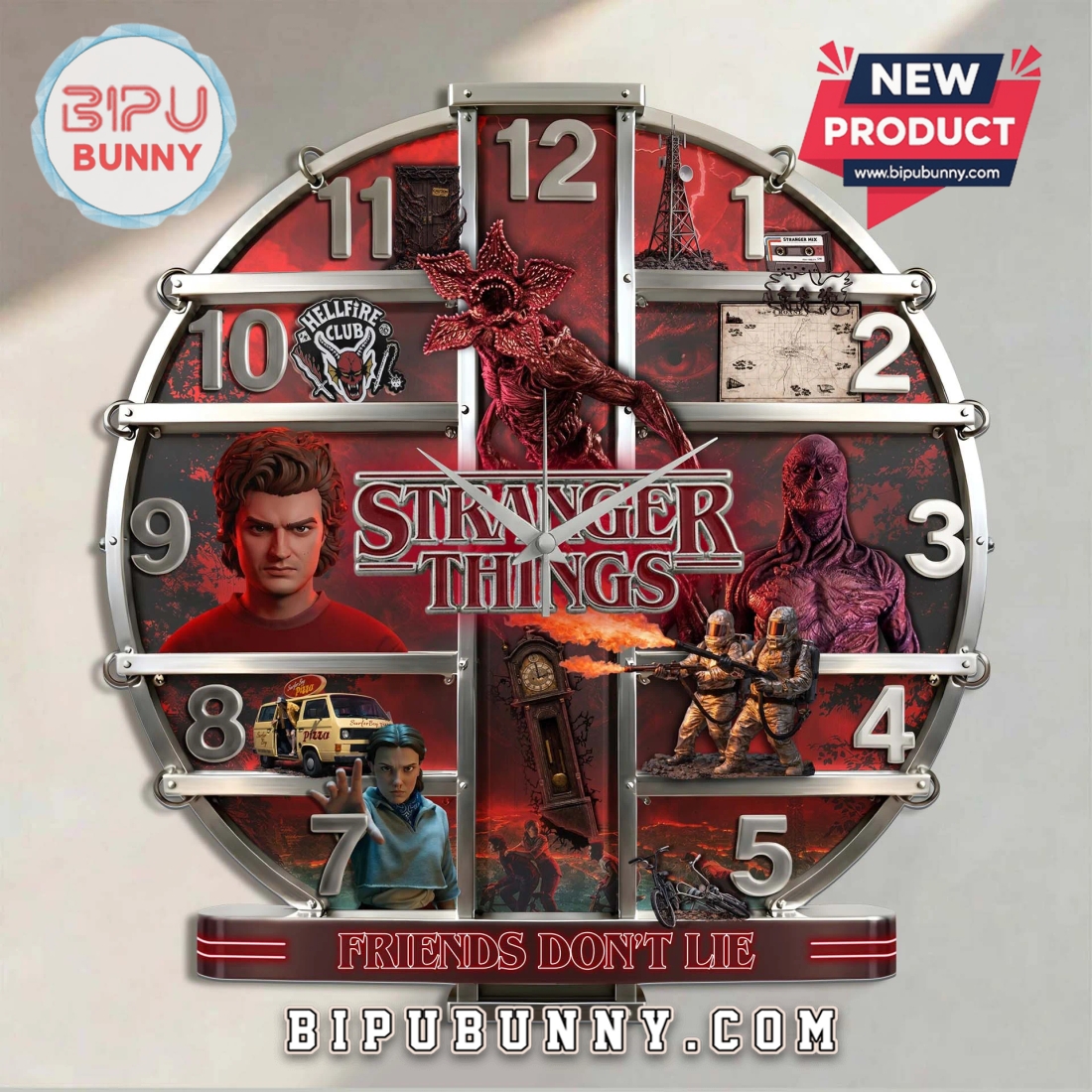 Stranger Things 3D Visual Effect Wall Decor Clock Stranger Things 3D Visual Effect Wall Decor Clock