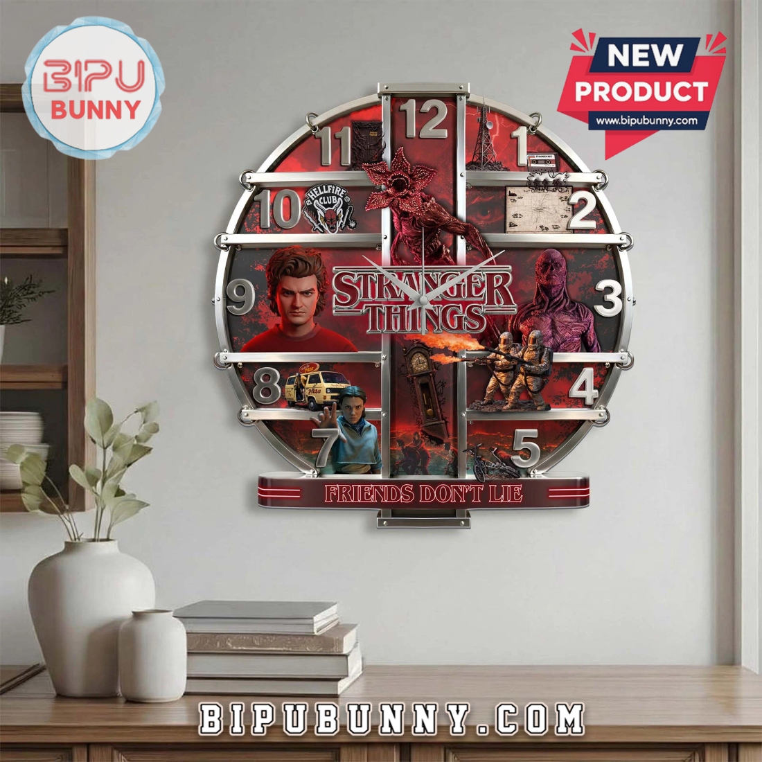 Stranger Things 3D Visual Effect Wall Decor Clock Stranger Things 3D Visual Effect Wall Decor Clock
