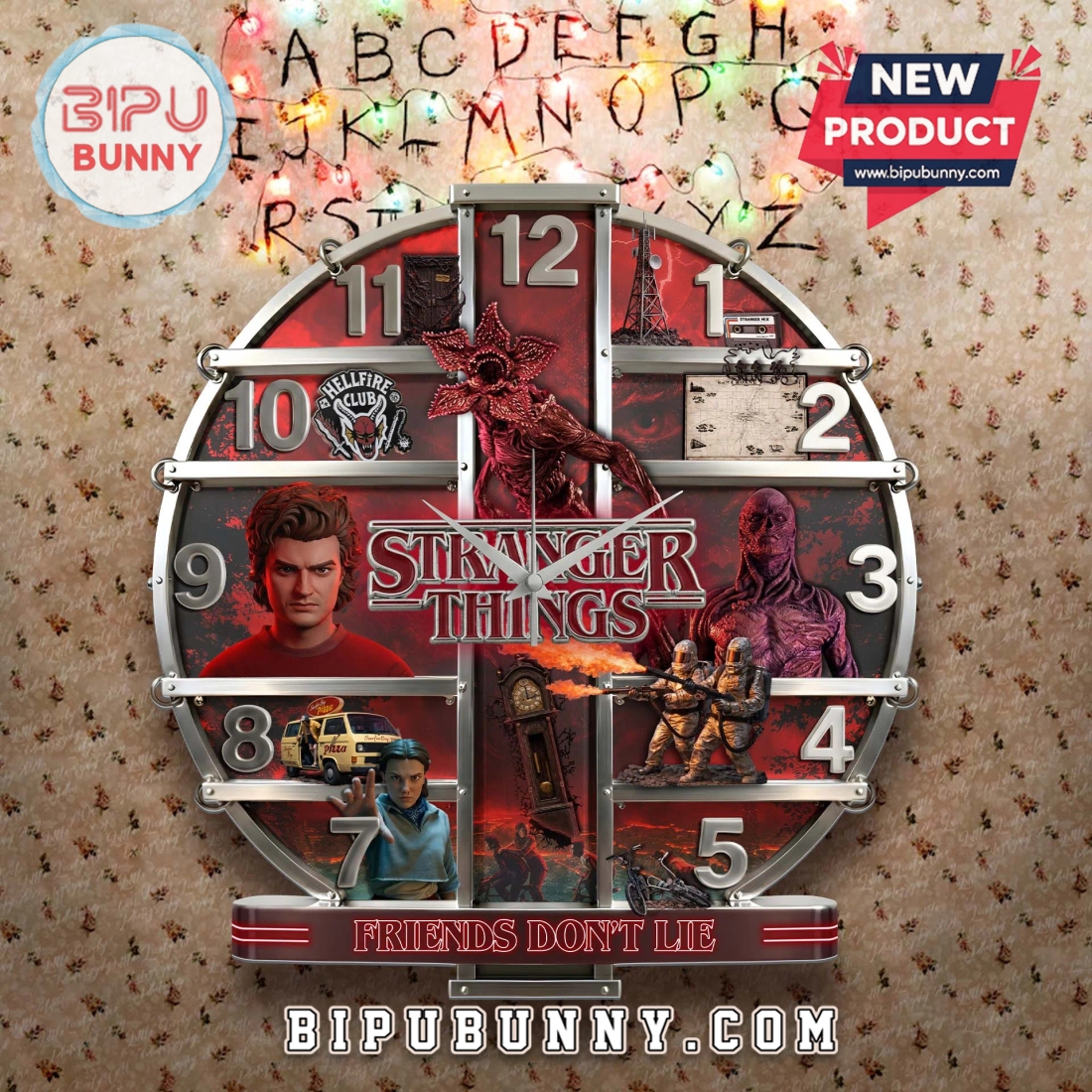Stranger Things 3D Visual Effect Wall Decor Clock Stranger Things 3D Visual Effect Wall Decor Clock